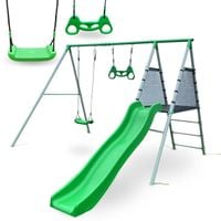 Ogrodowy plac zabaw HyperMotion z huśtawką i zjeżdżalnią 183 cm zielony
