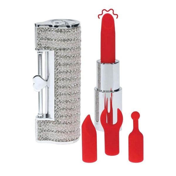 Angel - Lipstick Vibrator With 4 Attachments - Clear zdjęcie 1