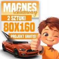 Reklama magnetyczna MAGNES reklamowy na auto firmowe 80x160 cm - 2 szt
