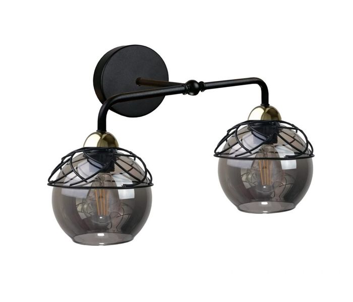 Kinkiet 2xE27 MERA BLACK/GOLD zdjęcie 1