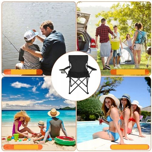 KRZESŁO KEMPINGOWE LEKKIE SKŁADANE KRZESŁO WĘDKARSKIE DLA PLAŻOWE WĘDRÓWKI na Arena.pl