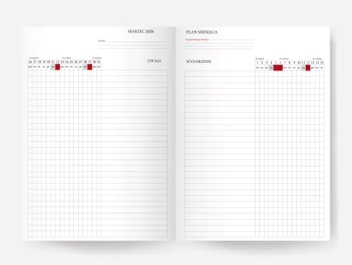 Jazz Kalendarz A4 Dzienny Czerwony 2026 na Arena.pl