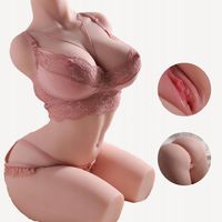 Symulowana lalka płci męskiej z dużymi piersiami i masturbacją