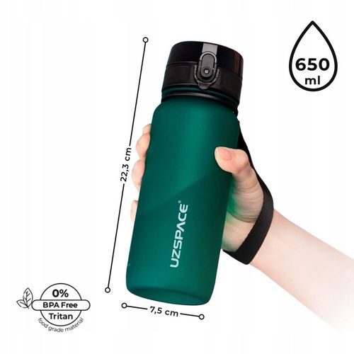 BIDON NA WODĘ SPORTOWY NA SIŁOWNIĘ 650ML TRITANOWA BUTELKA Z MIARKĄ BEZ BPA na Arena.pl
