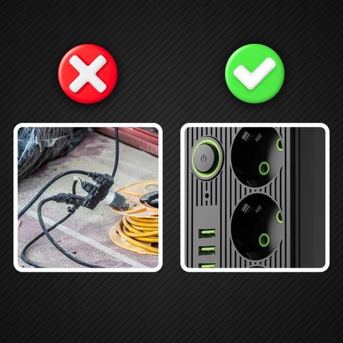 PRZEDŁUŻACZ LISTWA ZASILAJĄCA 1.8M 3 GNIAZDA 230V + 5X USB USB-C ŁADOWARKA na Arena.pl