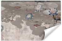 Fototapeta Kwiaty LILIE Wodne Vintage Beton Abstrakcja 368cm x 254cm