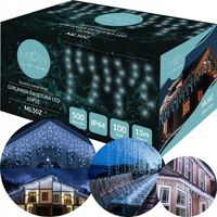 LAMPKI CHOINKOWE ŚWIĄTECZNE SOPLE Z EFEKTEM FLASH ZEWNĘTRZNE 15M 500 LED