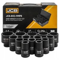 Nasadki głębokie Nasadka udarowa głębokie 1" 12-kątna 22-60 mm 14 el. JCB