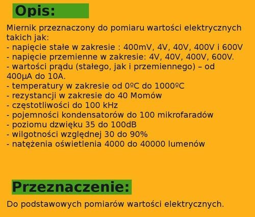 multimetr miernik cyfrowy 5 w 1 yato na Arena.pl