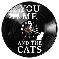 Zegar ścienny z płyty winylowej Koty 138.14