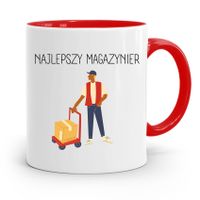 Kubek Czerwony Dla Magazyniera Najlepszy Prezent Z Nadrukiem Ze Zdjęciem