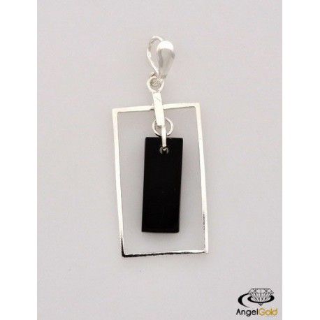 SREBRNY WISIOREK PROSTOKĄTNY Z ONYKSEM PRÓBA SREBRA 925 na Arena.pl