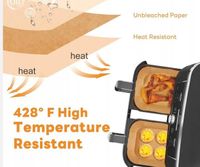 PAPIER DO PIECZENIA WKŁADKI DO FRYTKOWNICY X100 AIR FRYER 22CMx14CM BRĄZ