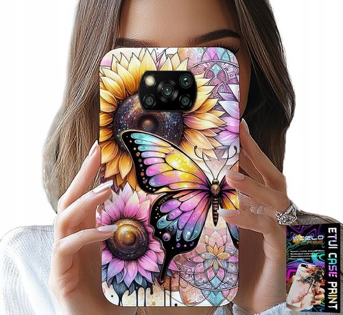 ETUI DO XIAOMI POCO X3 - SŁONECZNIK Z MOTYLKIEM, OBUDOWA + FOLIA na Arena.pl
