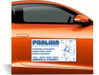 Magnes na samochód reklama magnetyczna 60x30cm PRALNIA pranie prasowanie