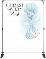 TŁO ścianka FOTO chrzest święty z imieniem dziecka Tło fotograficzne