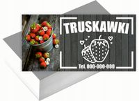 Wizytówki firmowe Foliowane 1000szt wiele wzorów TRUSKAWKI