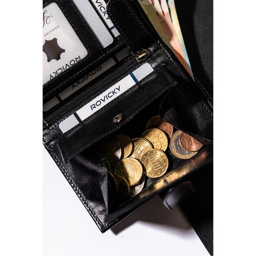 pionowy portfel męski rfid z zapięciem - rovicky na Arena.pl