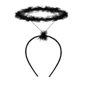 Opaska na głowę aureola czarna anioł przebranie