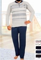 Wygodna piżama męska z długim rękawem klasyczna M