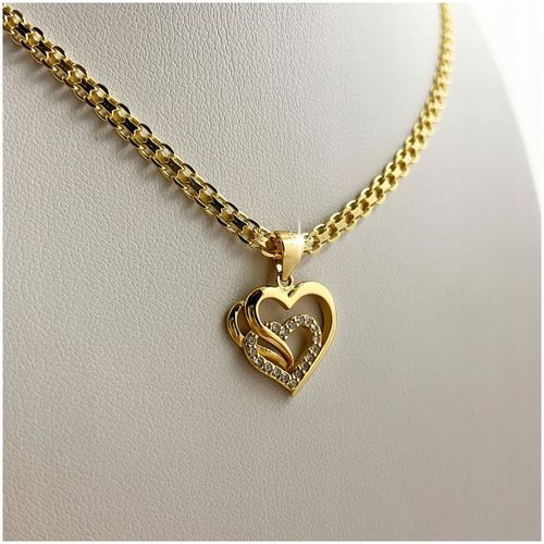 ZŁOTY ŁAŃCUSZEK Z SERDUSZKIEM PR 925/585 PREZENT DLA ŻONY NA ROCZNICĘ ŚLUBU na Arena.pl