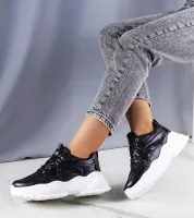 Czarne sneakersy buty sportowe na masywnej podeszwie Lorene 37