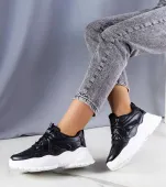 Czarne sneakersy buty sportowe na masywnej podeszwie Lorene 38