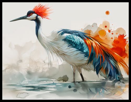 Plakat 65x50cm Żuraw w Akwareli na Arena.pl
