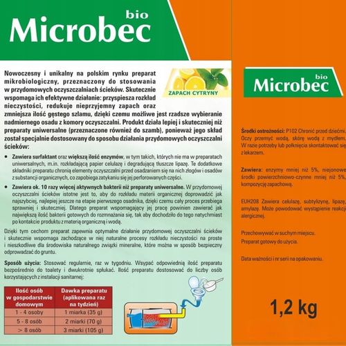 MICROBEC BIO AKTYWATOR MOCNY SKUTECZNY 10x Więcej Bakterii Do Szamba na Arena.pl