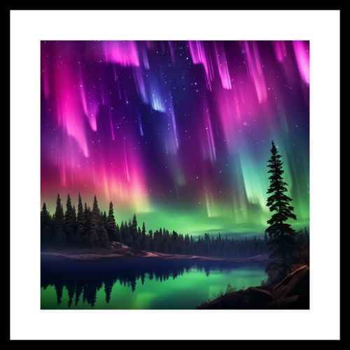 Plakat 40x40cm Zorza Nad Lasem na Arena.pl