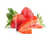 90X60CM OBRAZ ŚWIEŻE TRUSKAWKI TRZY OBRAZY