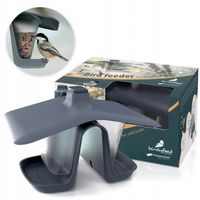 Nowoczesny KARMNIK DLA PTAKÓW na Zimę z DASZKIEM Podwójny Domek Antracyt