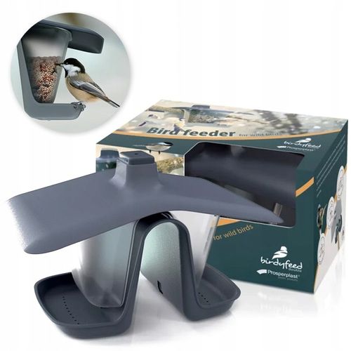 Nowoczesny KARMNIK DLA PTAKÓW na Zimę z DASZKIEM Podwójny Domek Antracyt na Arena.pl