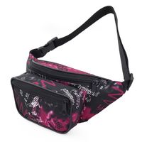 NERKA saszetka biodrówka damska polska napisy N041 ciemna różowa