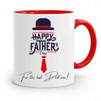 Kubek Czerwony Dla Taty Ojca Happy Fathers Day Z Nadrukiem Ze Zdjęciem