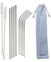 słomki metalowe do napojów kinghoff 8szt. + etui kh-1357