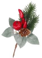 GAŁĄZKA DEKORACYJNA IGLIWIE SZYSZKI DO STROIKA19CM