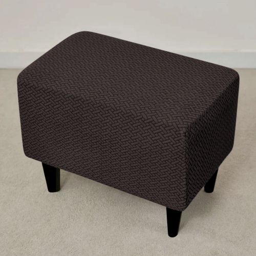 POKROWIEC NA PODNÓŻEK PUF ELASTYCZNY ŻAKARD JODEŁKA OEKO TEX CZEKOLADOWY BRĄZ na Arena.pl