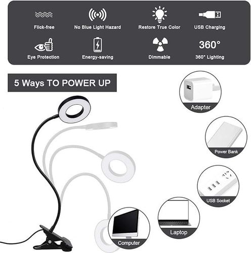 Lampka LED USB czarna regulacja pozycji i światła na Arena.pl