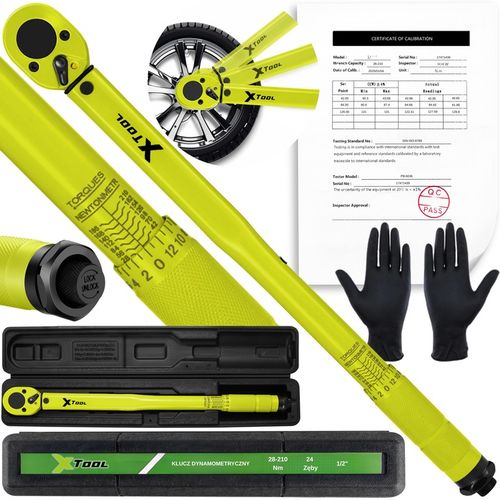 KLUCZ DYNAMOMETRYCZNY 1/2" 28-210Nm CrMO & CrV DO KÓŁ CERTYFIKAT KALIBRACJI na Arena.pl