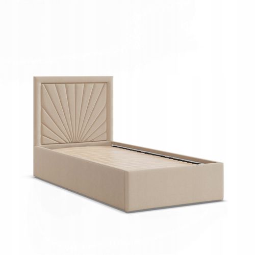 Łóżko Ramowe VASTO JEDNOOSOBOWE Tapicerowane Pojedyncze BEŻOWE na Arena.pl
