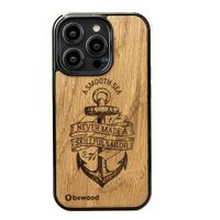 drewniane etui bewood na iphone 14 pro kotwica dąb