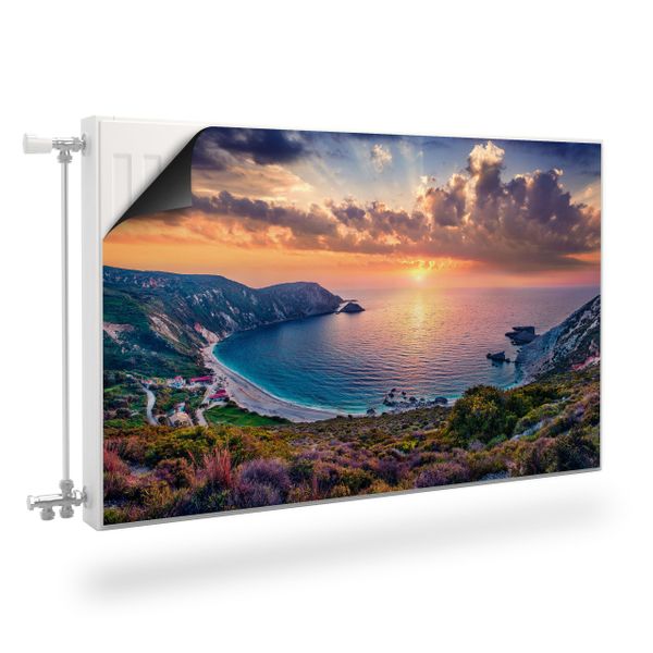 Mata MAGNETYCZNA Kaloryfera Zachód Słońca Pejzaż Morze 100cm x 60cm zdjęcie 1