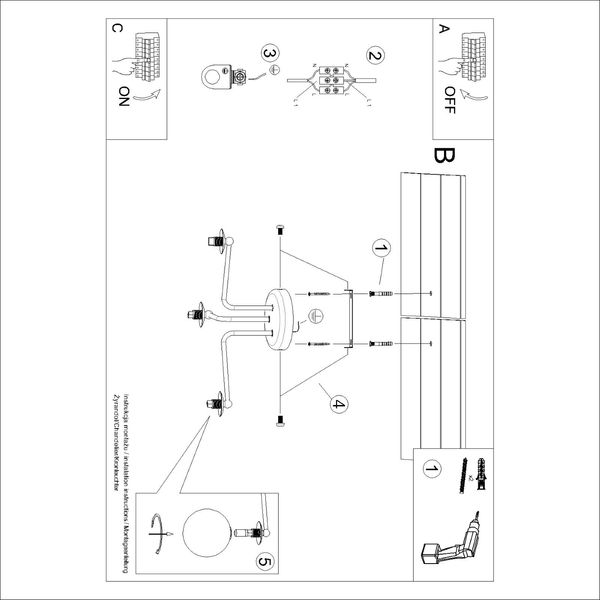 Żyrandol ASTRAL 3 czarny zdjęcie 9