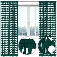 Zasłona nowoczesna ażurowa GLAMUR wycinana laserowo kółka 145x250 zielona