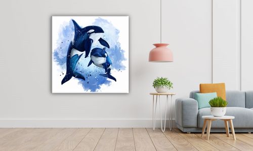 OBRAZ NA PŁÓTNIE 073 Orki 30x30cm na Arena.pl