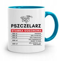 Kubek Błękitny Dla Pszczelarza Stawka Godzinowa Z Nadrukiem Ze Zdjęciem