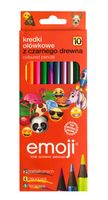 kredki ołówkowe z czarnego drewna 10 sztuk emoji majewski