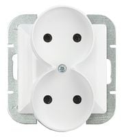 perła gniazdo podwójne p/t b/u białe - e+9002139