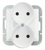 perła gniazdo podwójne p/t b/u białe - e+9002139